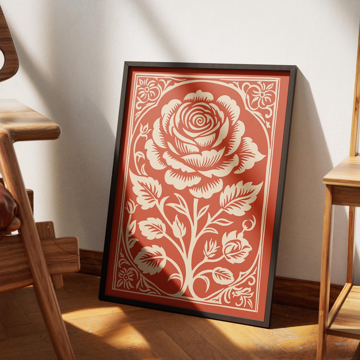 Red Rose Vintage Poster