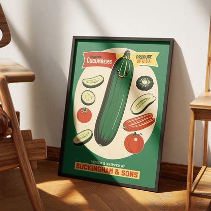 Organic Cocumbers USA - Retro Poster