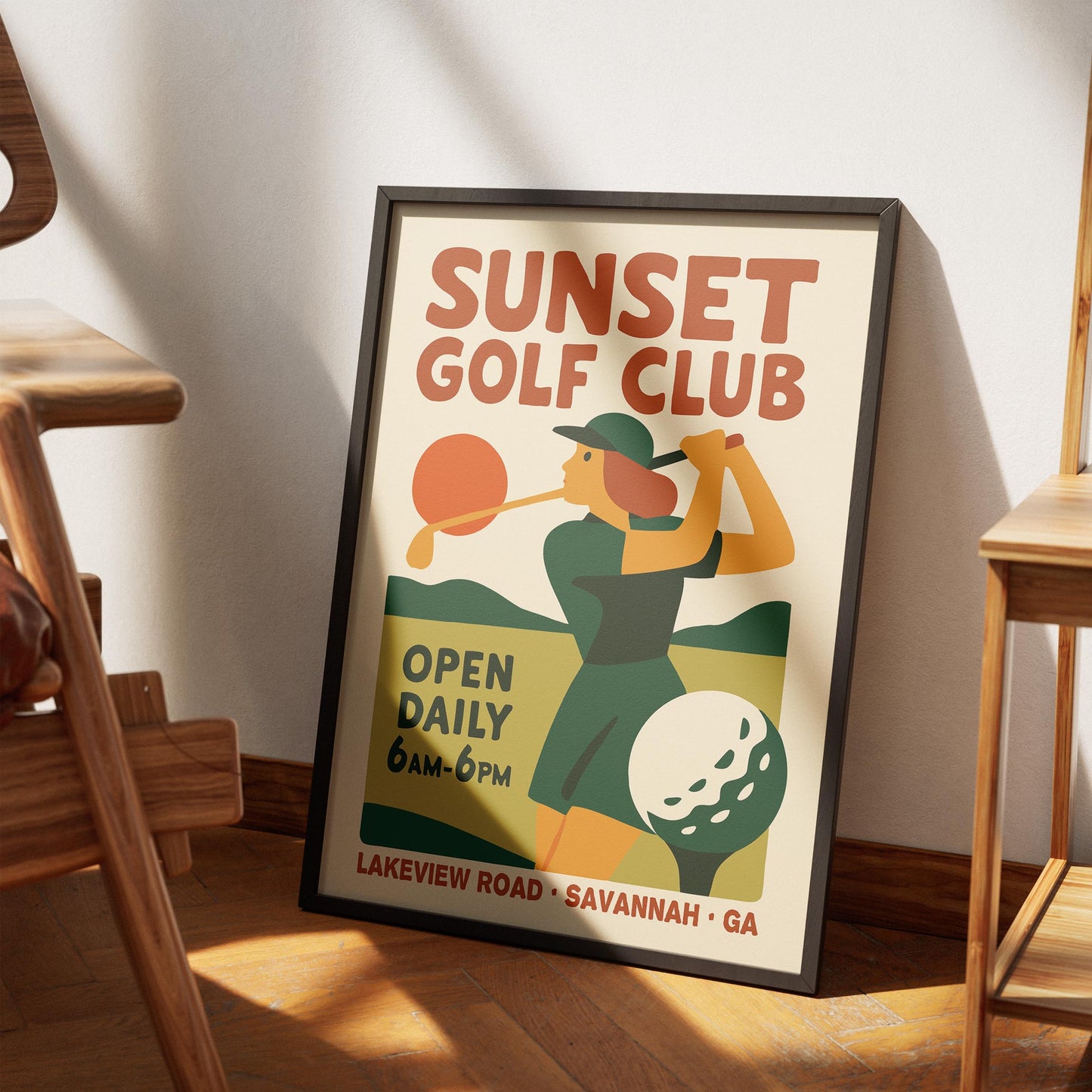 Sunset Golf Poster