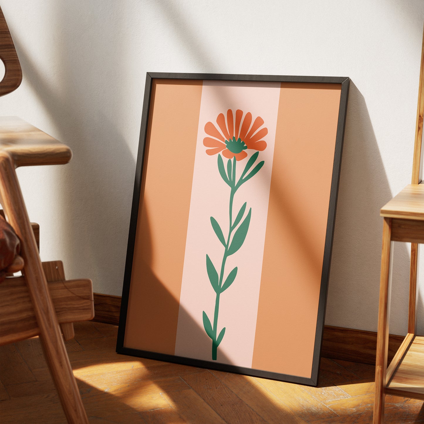 Retro Minimalist Flower Print