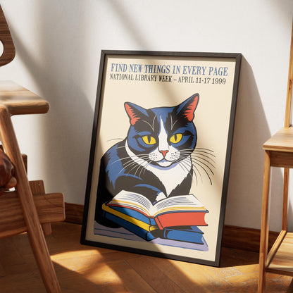Reading Cat Poster