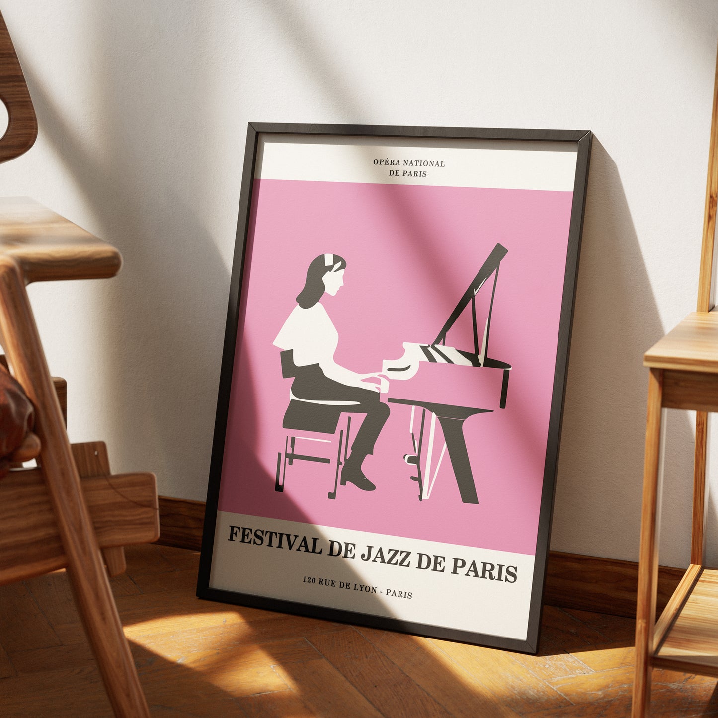 Paris Jazz Festival Pink Minimalist Poster