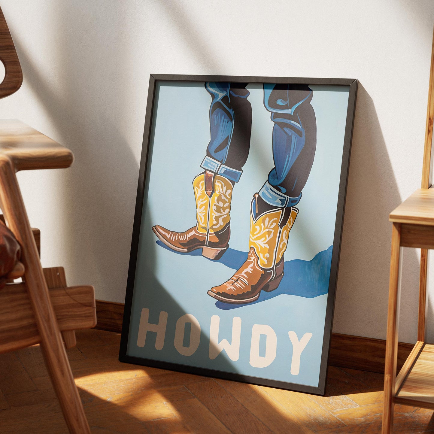 Howdy Cowboy Boots Print