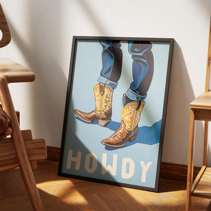 Howdy Cowboy Boots Print