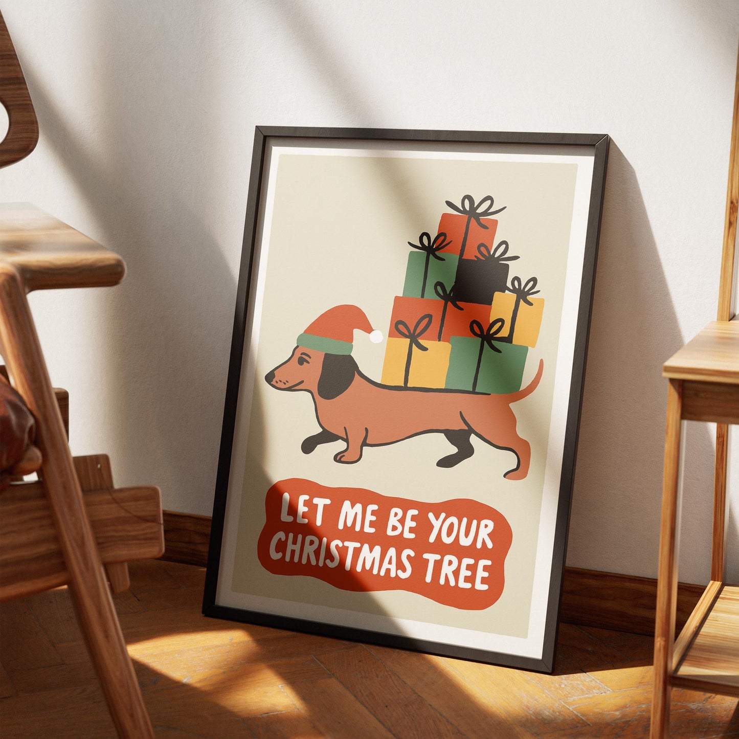 Dachshund Christmas Wall Art