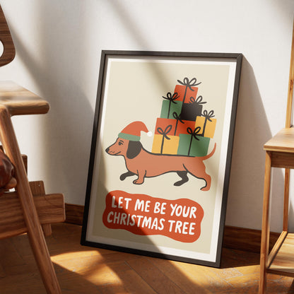 Dachshund Christmas Wall Art