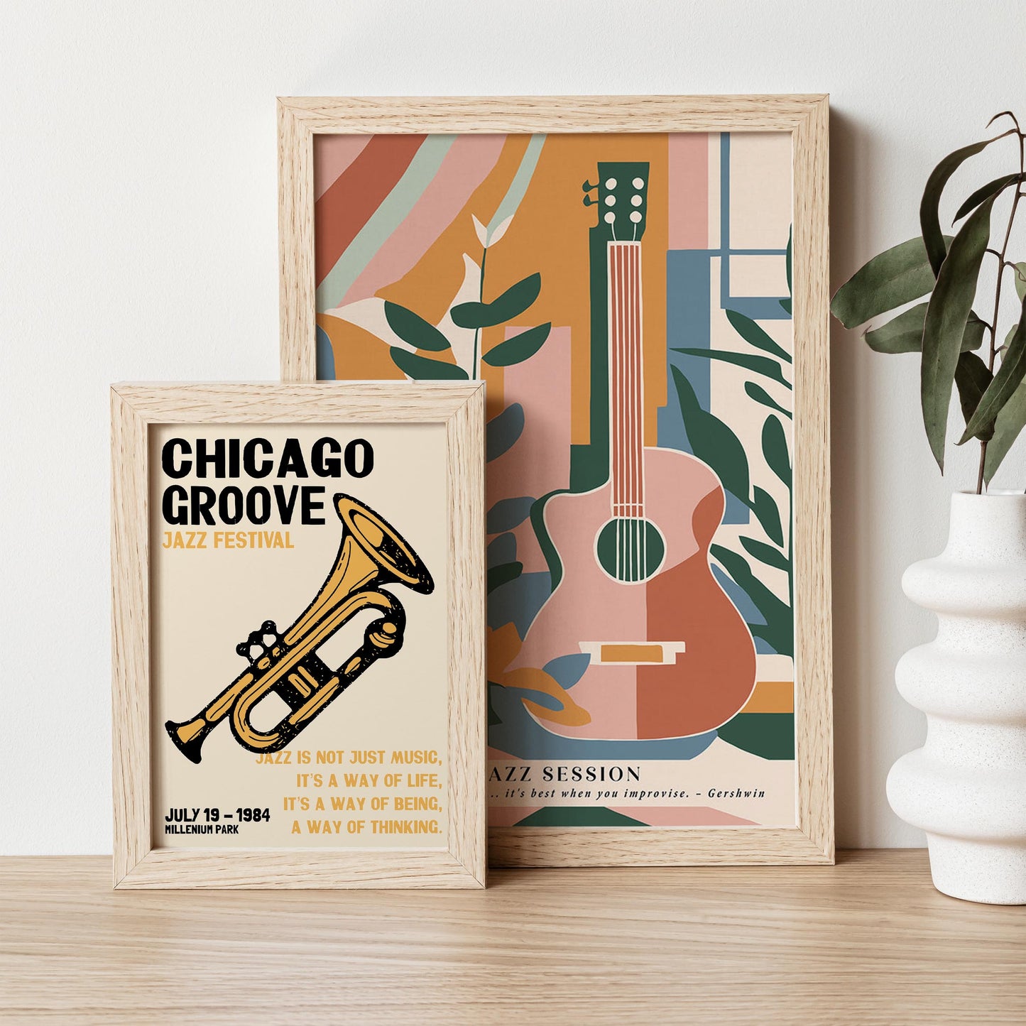 Chicago Groove Jazz Trumpet Poster Print
