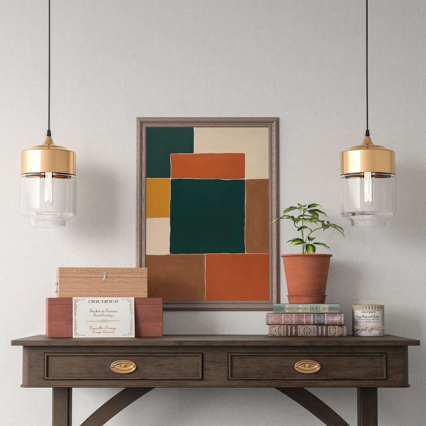 Geometric Earth Tones Art Print