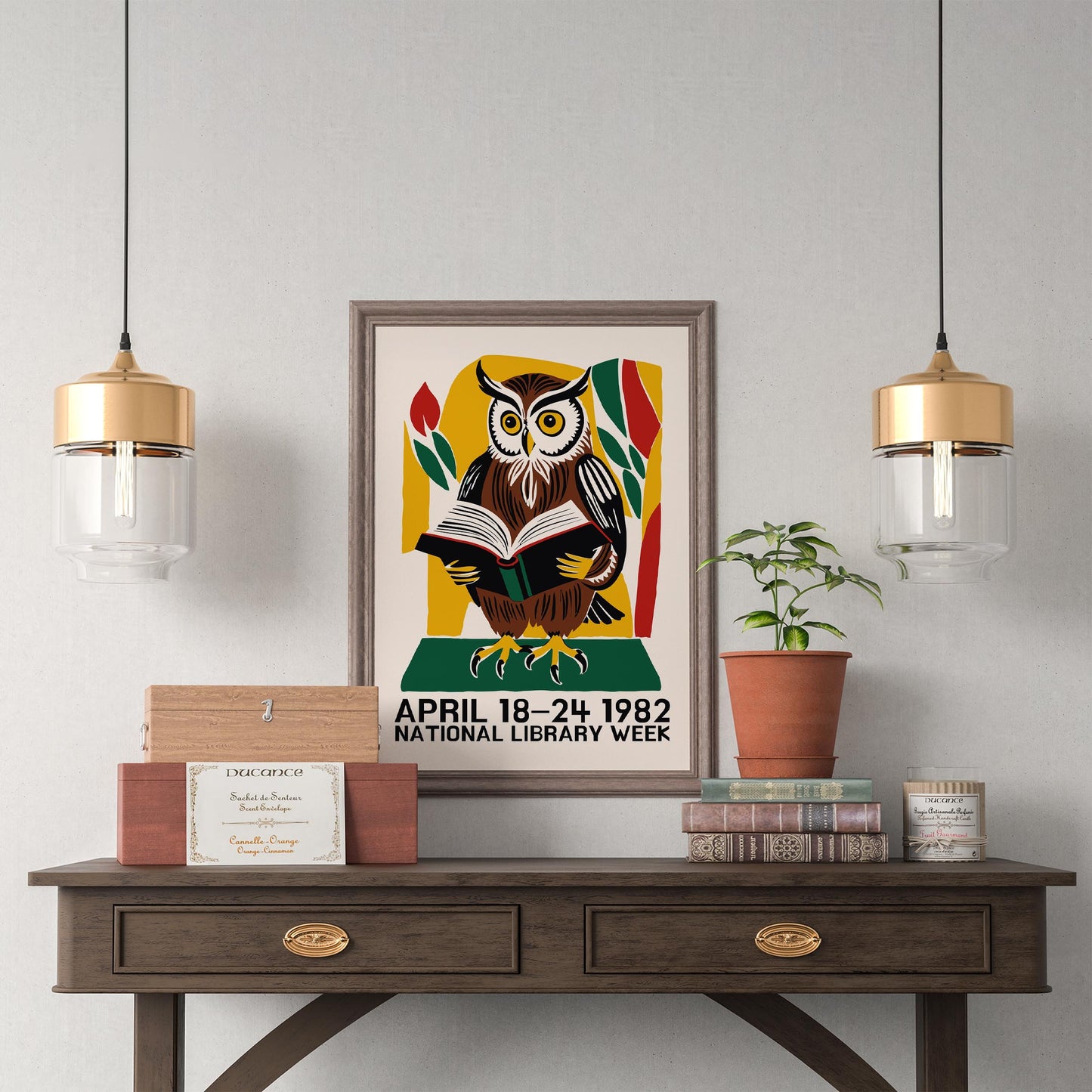 Vintage Library Week Poster Print