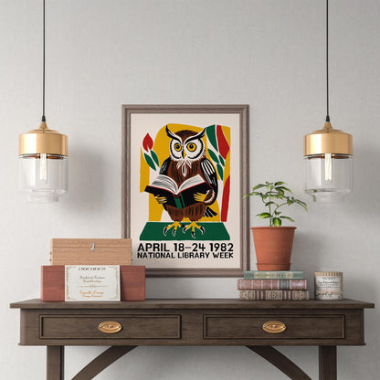 Vintage Library Week Poster Print