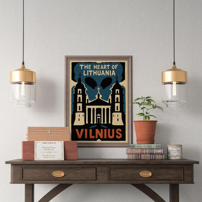 Vilnius City Landmark Poster