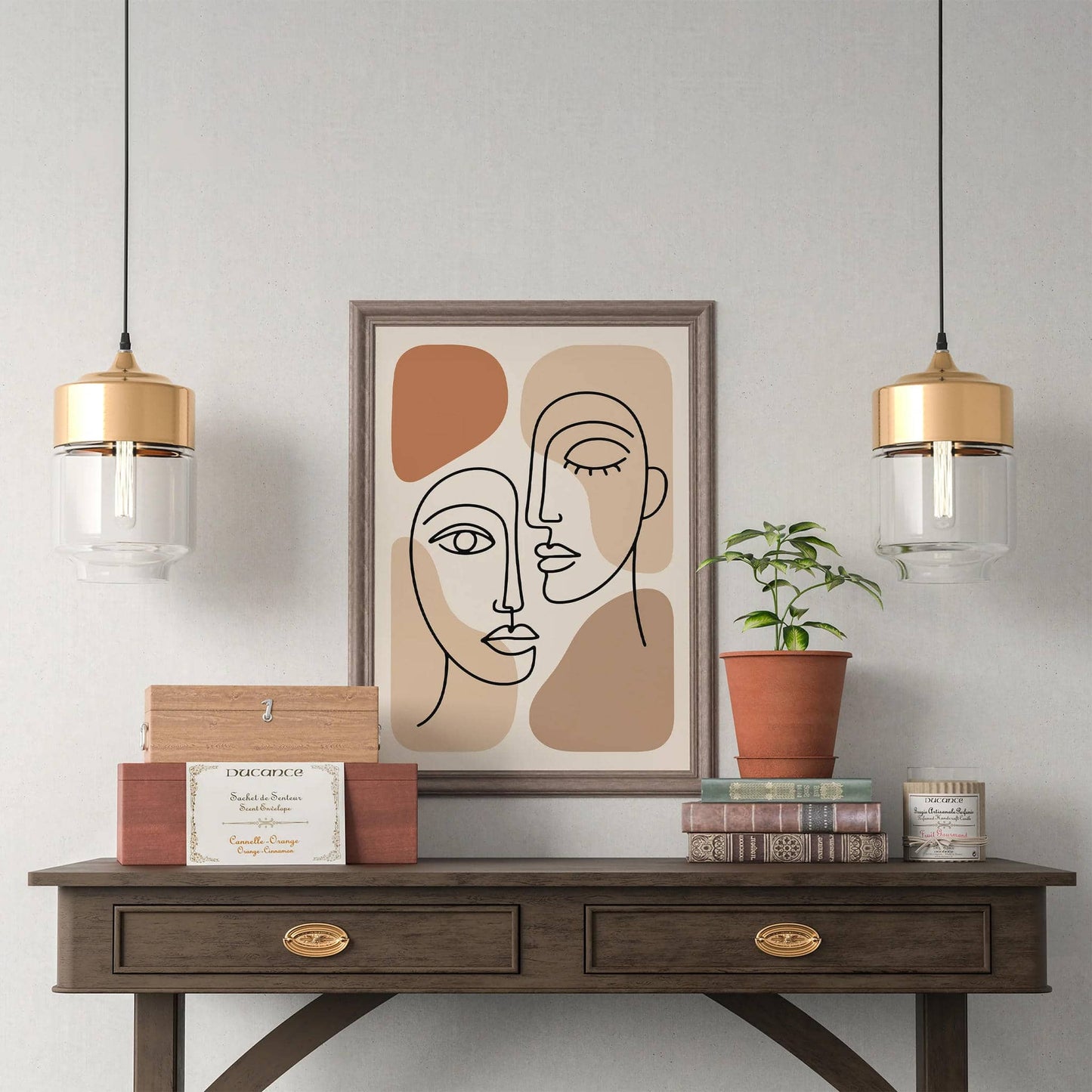 Line Art Couple Print – Minimal Wall Decor