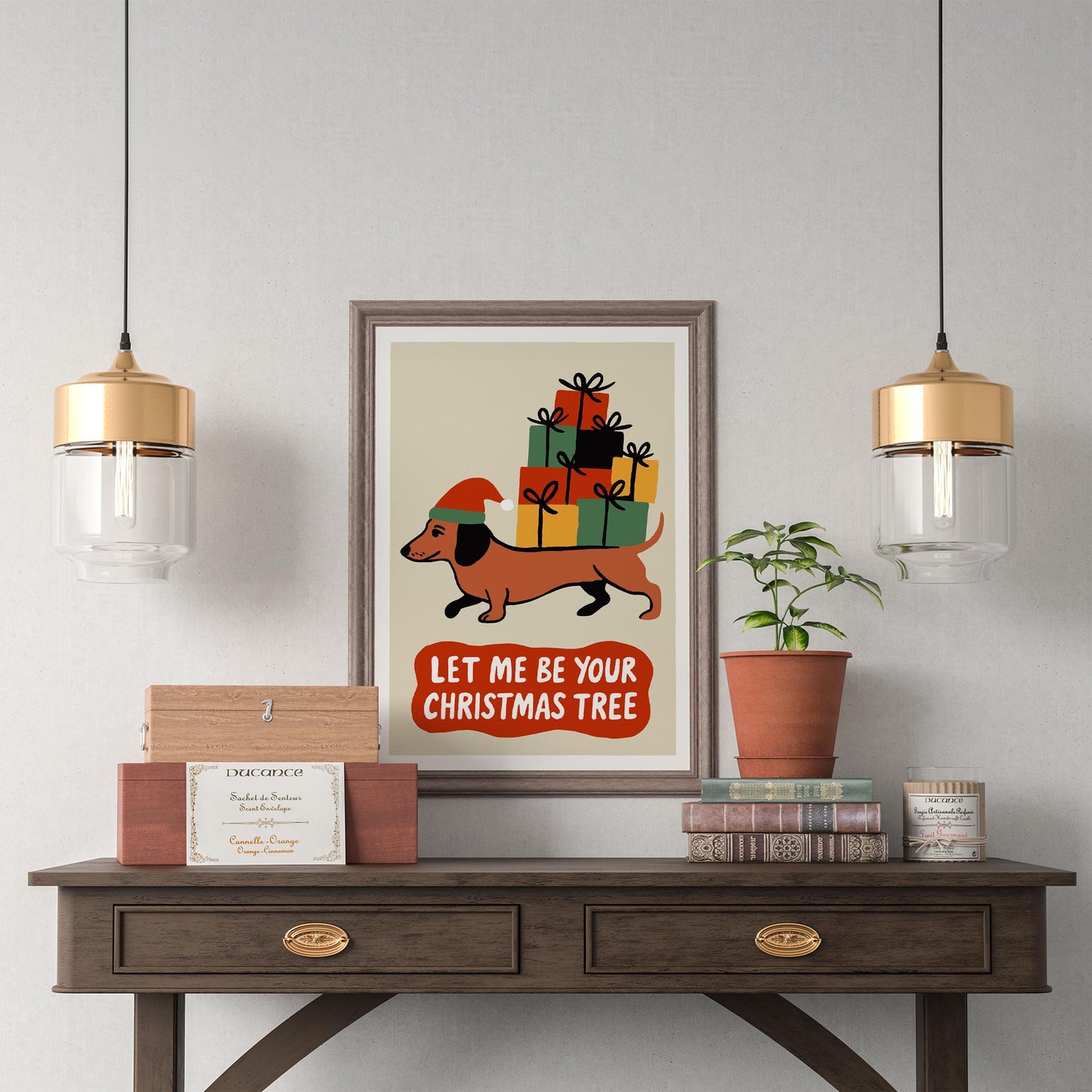 Dachshund Christmas Wall Art