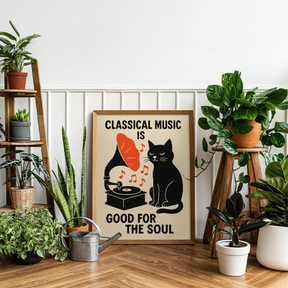 Classical Music Cat Poster