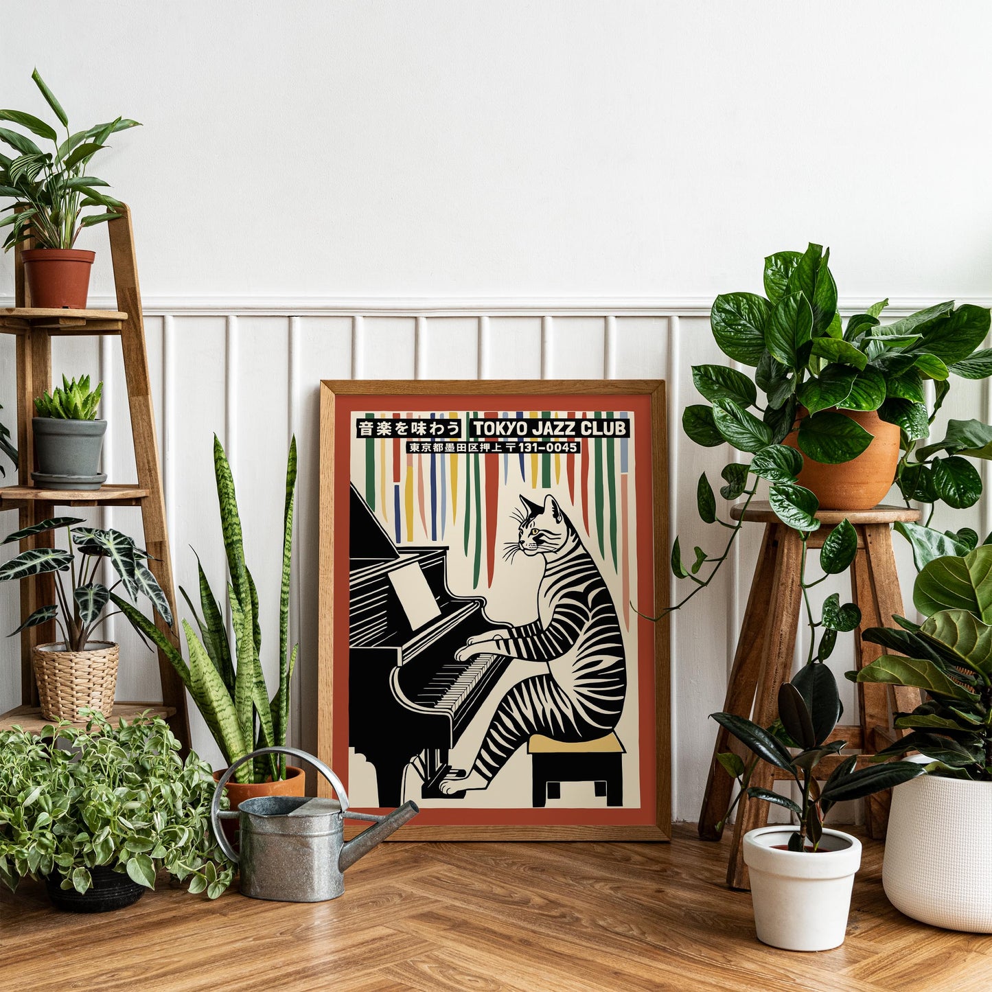 Tokyo Jazz Club Piano Cat Poster Print