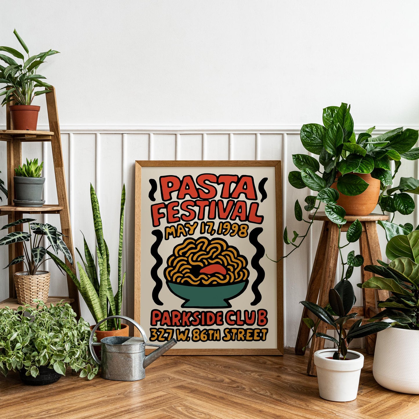 Vintage Pasta Festival Poster Wall Art