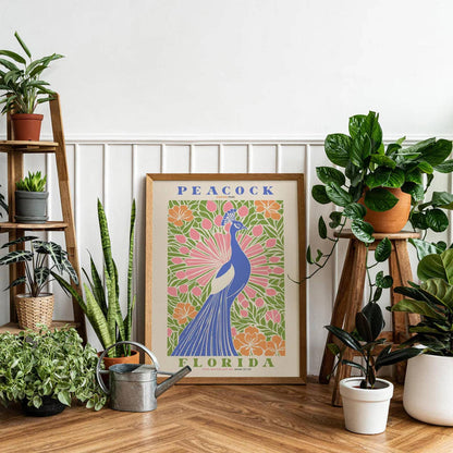 Peacock Urban Park Florida Poster