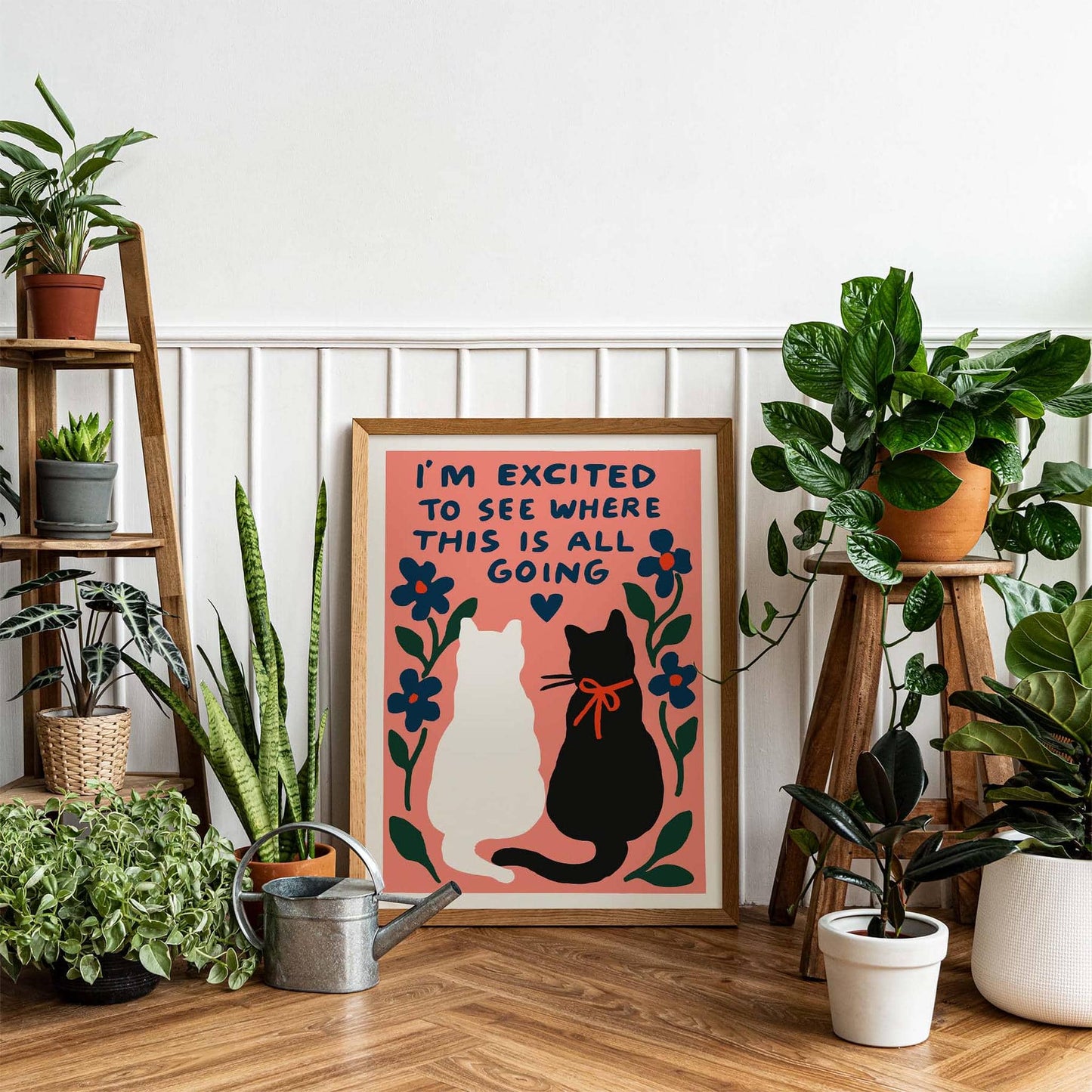 Whimsical Cat Wall Art Poster