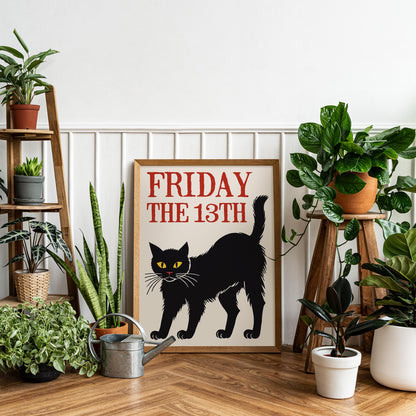 Friday the 13th Black Cat Poster Print