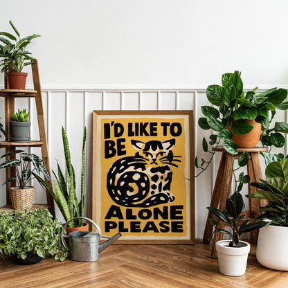 Alone Please Cat Poster