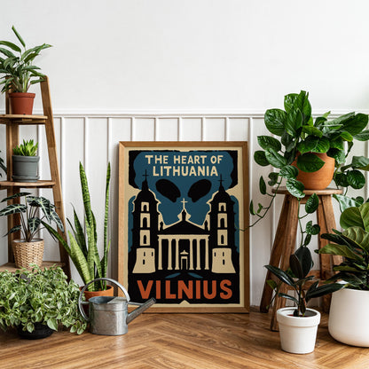 Vilnius City Landmark Poster