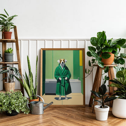 Bathrobe Dog Wall Art