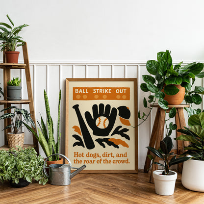 Ball Strike Out Baseball Poster