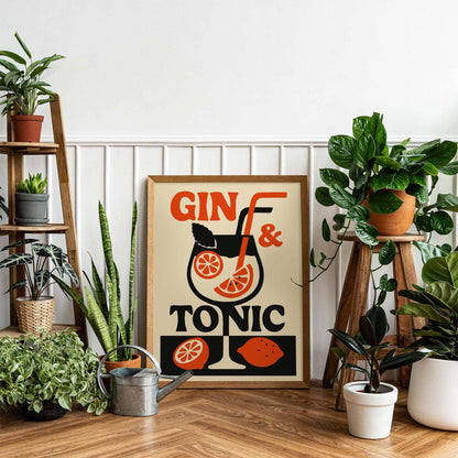Gin & Tonic Cocktail Poster Print