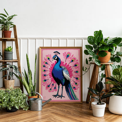 Peacock Pink Garden Poster