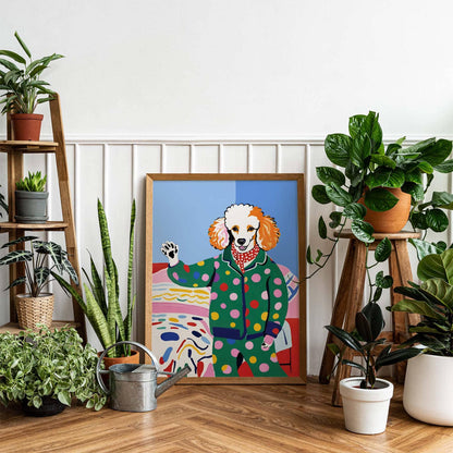 Poodle in Pajamas Poster Print