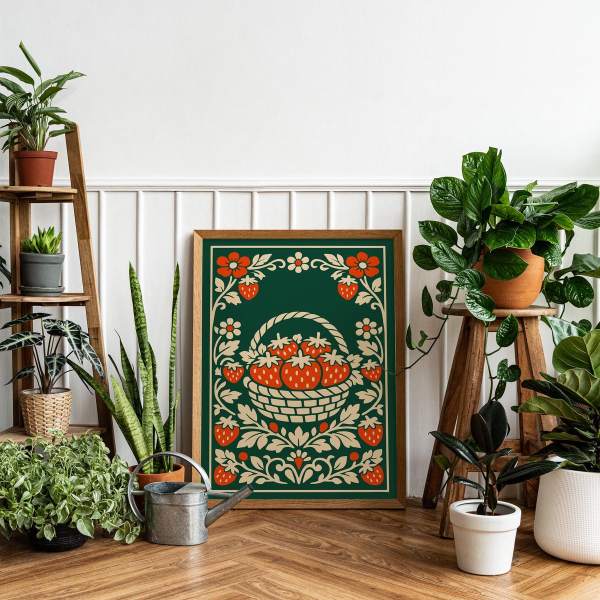 Strawberry Farmhouse Kitchen Art Poster