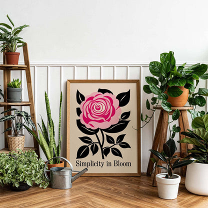 Simplicity in Bloom Elegant Rose Art Print