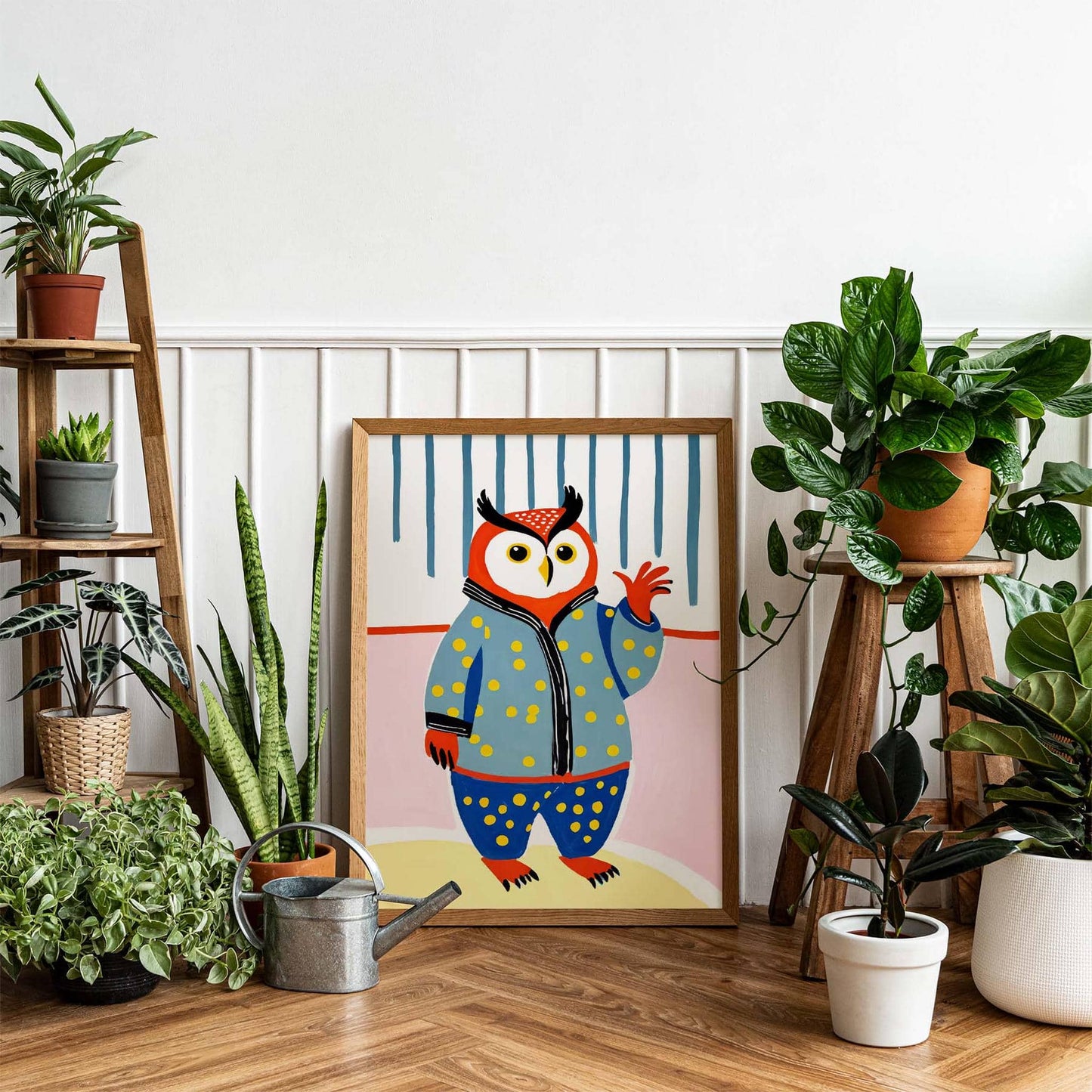Pajama Owl Kids Room Poster Print