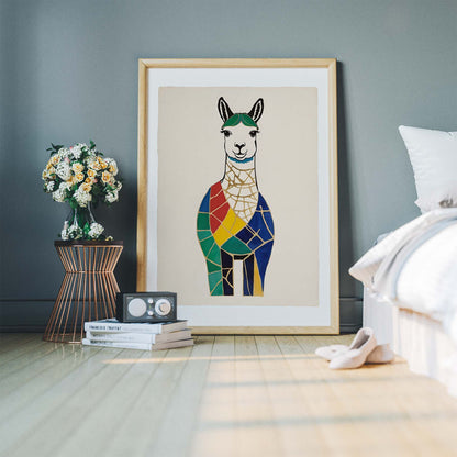 Geometric Llama Poster Print