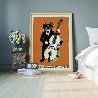 International Jazz Day Cat Music Poster
