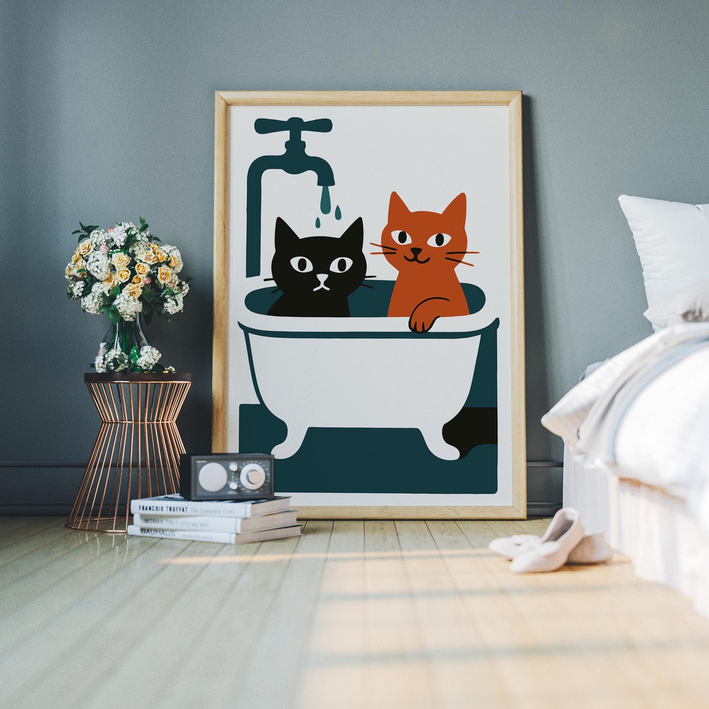Bath Time Cats Poster Print