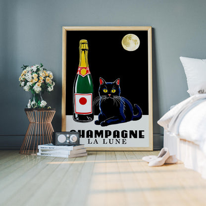 Champagne La Lune Art Print