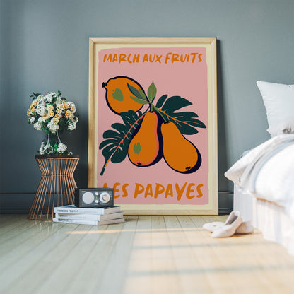 Les Papayes French Market Poster