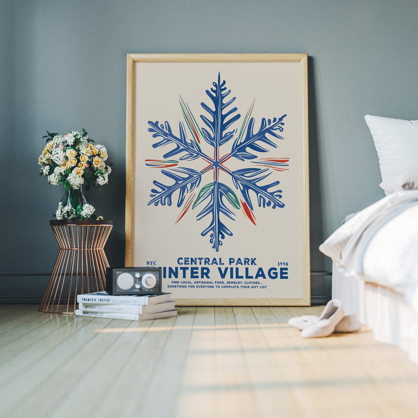 NYC Central Park Winter Village Poster