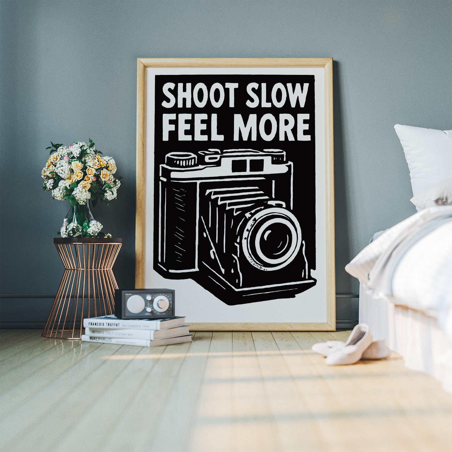 Shoot Slow Feel More Photography Poster
