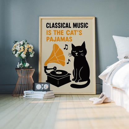 Cat Classical Music Wall Art