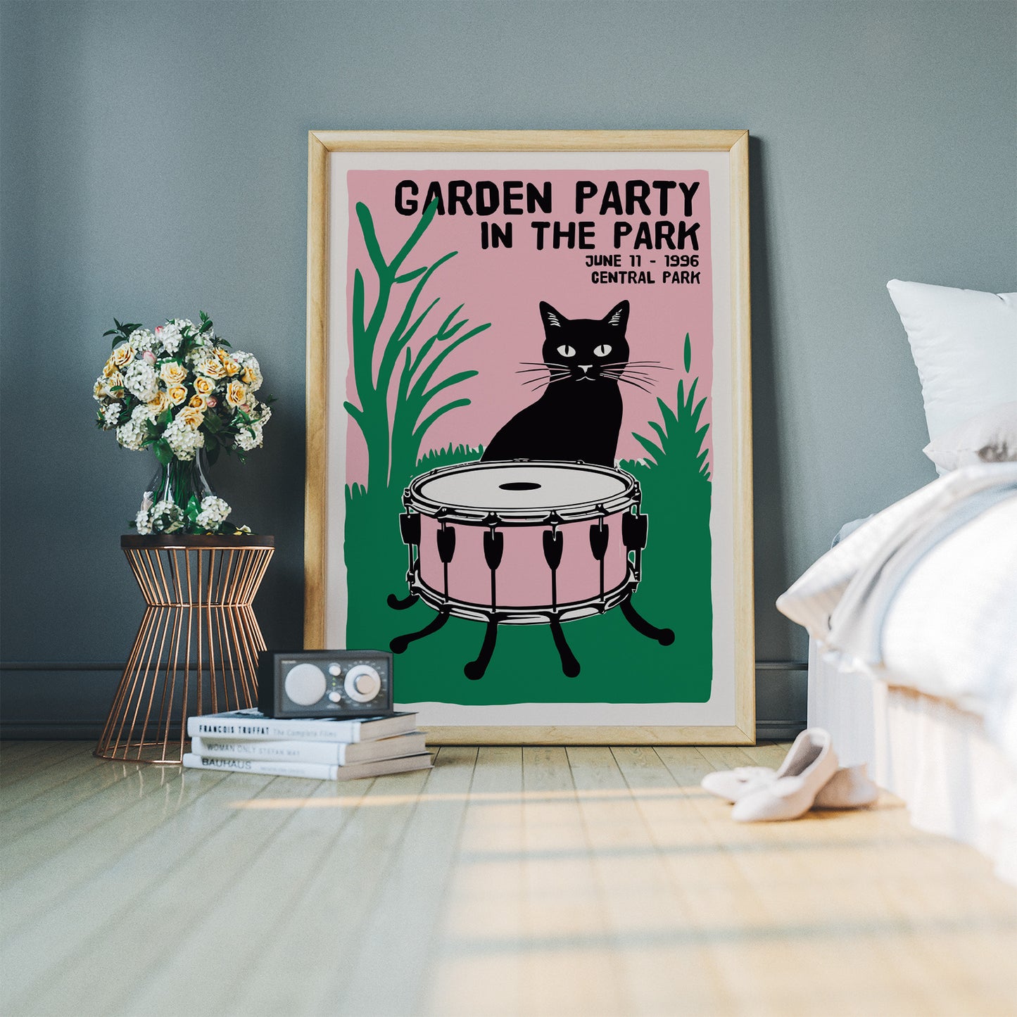 Garden Party Cat Drum 1996 Poster
