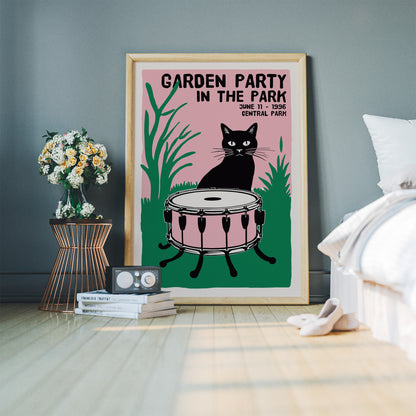 Garden Party Cat Drum 1996 Poster
