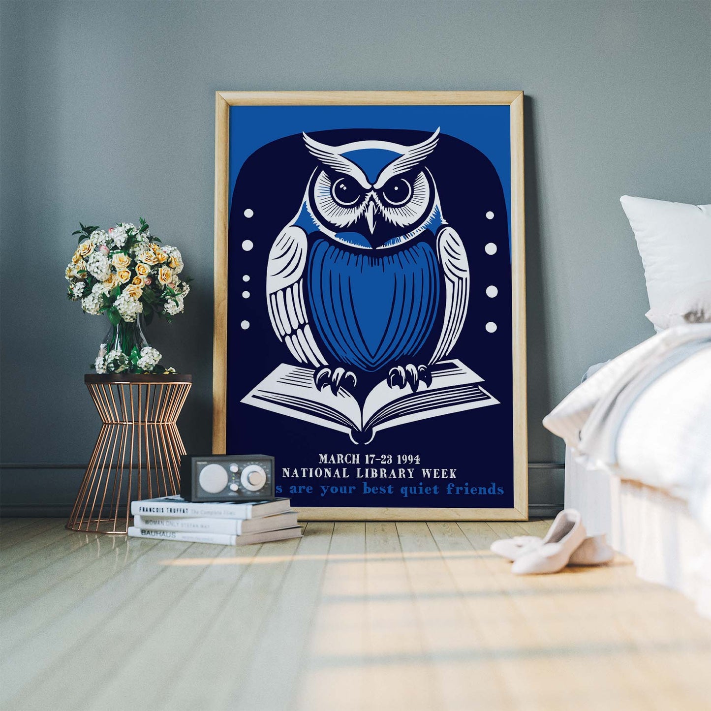 Wise Owl Reading Poster Print