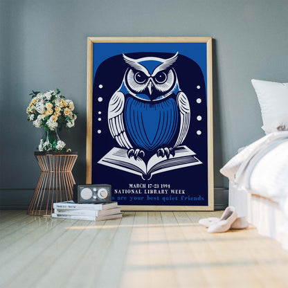 Wise Owl Reading Poster Print