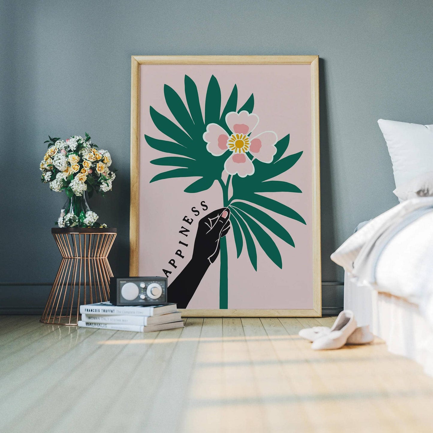 Happiness Floral Art Print