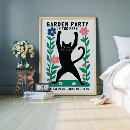 Garden Party Celebration Cat 1995 Poster