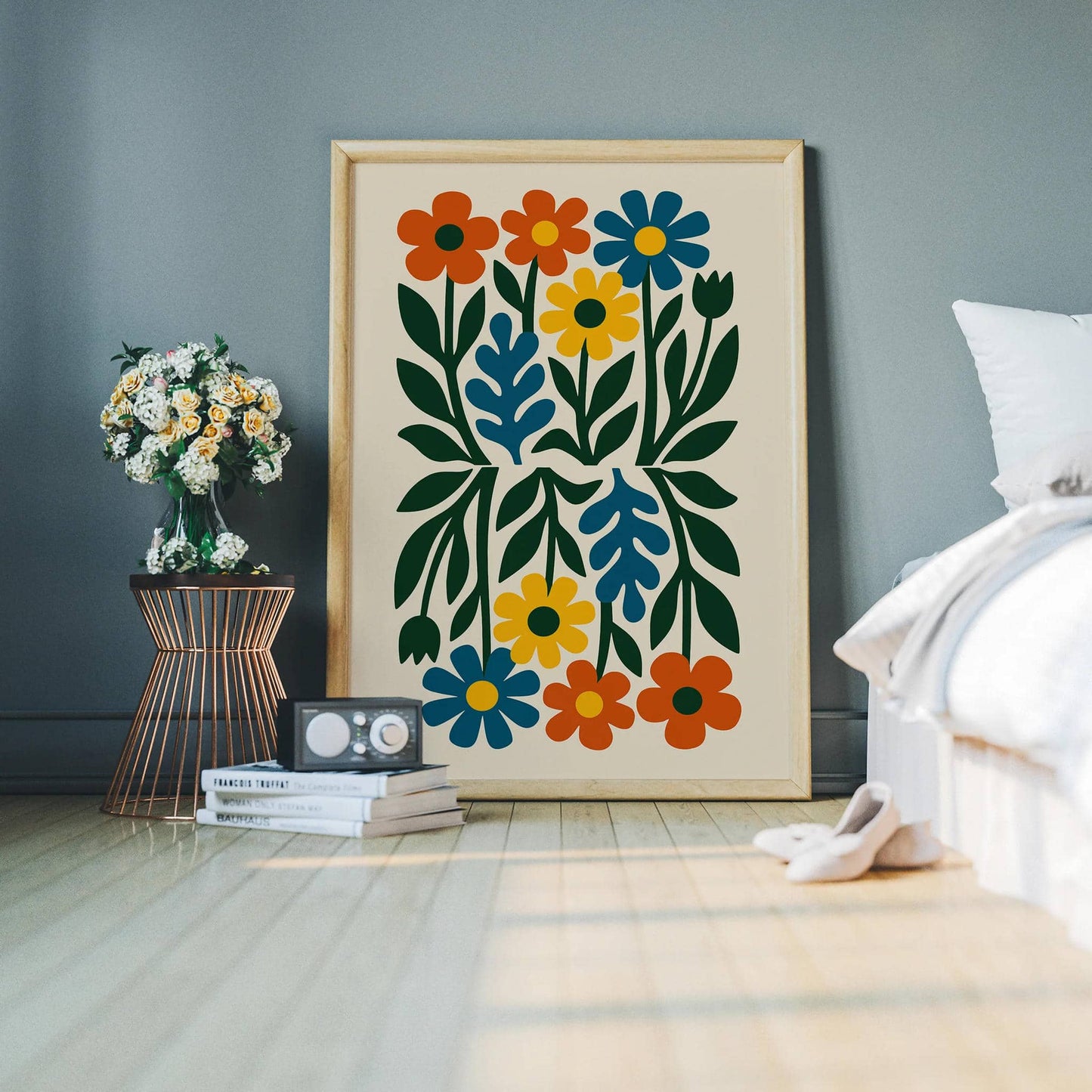 Retro Flowers in Matisse Style Poster