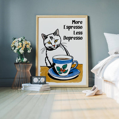 More Espresso Less Depresso Art Print