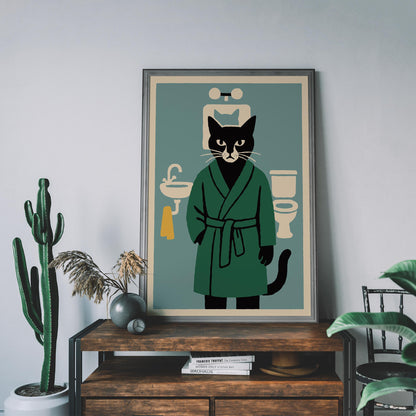 Bath Time Cat Poster